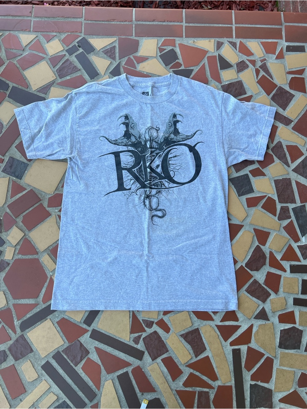 WWE Heather Gray Short-Sleeve Tee with Black RKO Graphic